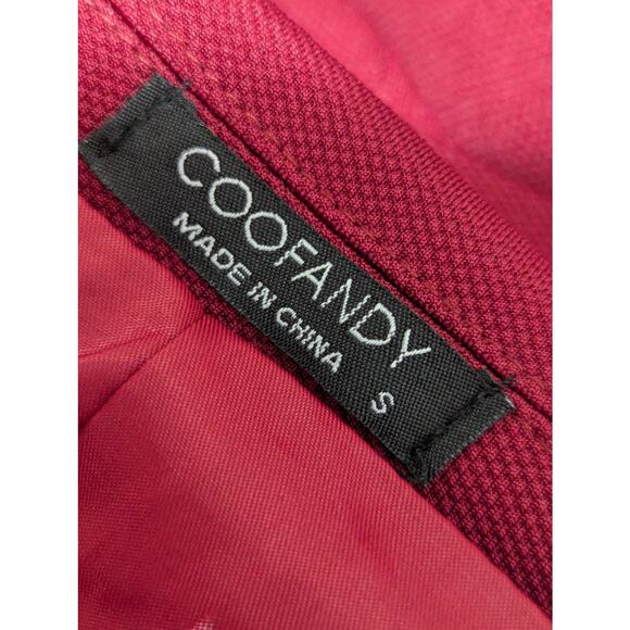 COOFANDY! IMPECCABLY COOL RED KNIT DRESS JACKET, BLAZER, VELVET TRIM! SZ S - Picture 6 of 8